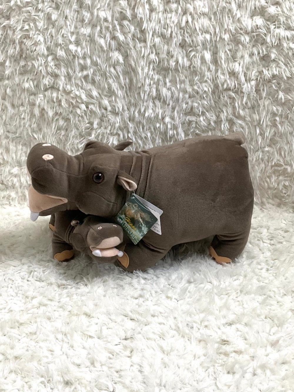 HIPPO 18" MOM & BABY PLUSH ANIMAL TOY SET/STUFFED ANIMALS~NEW!